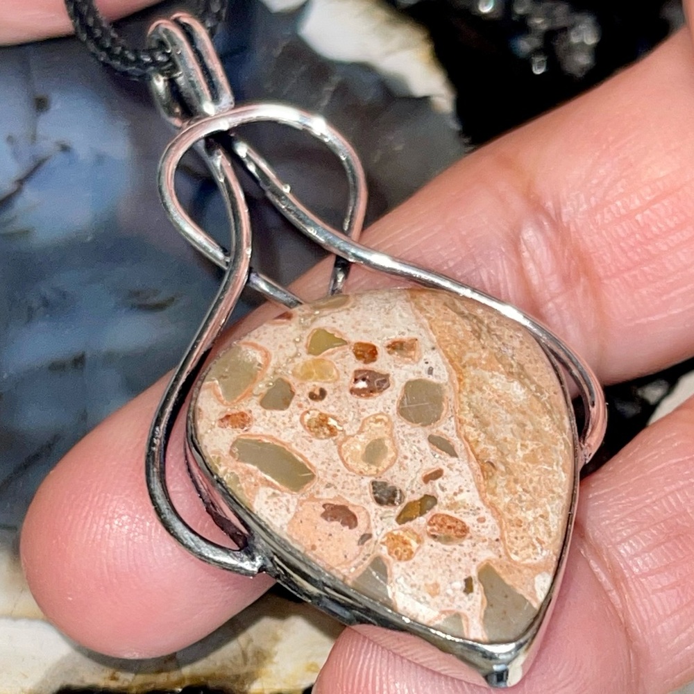 Birds Eye Ryolite Jasper Pendant 2 1/4”
